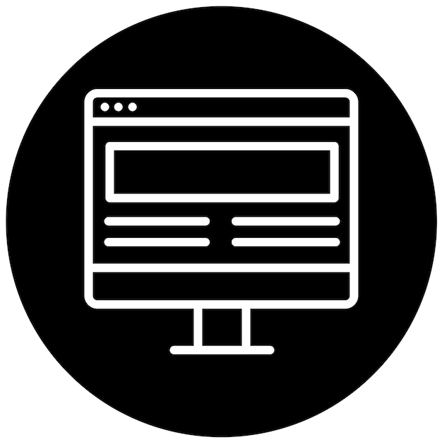 Diseño vectorial Estilo de icono de sitio web de computadora