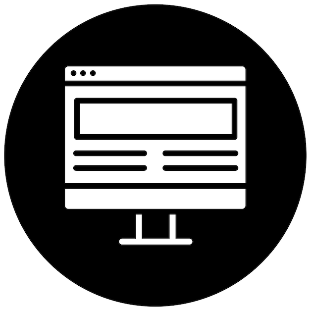 Diseño vectorial Estilo de icono de sitio web de computadora
