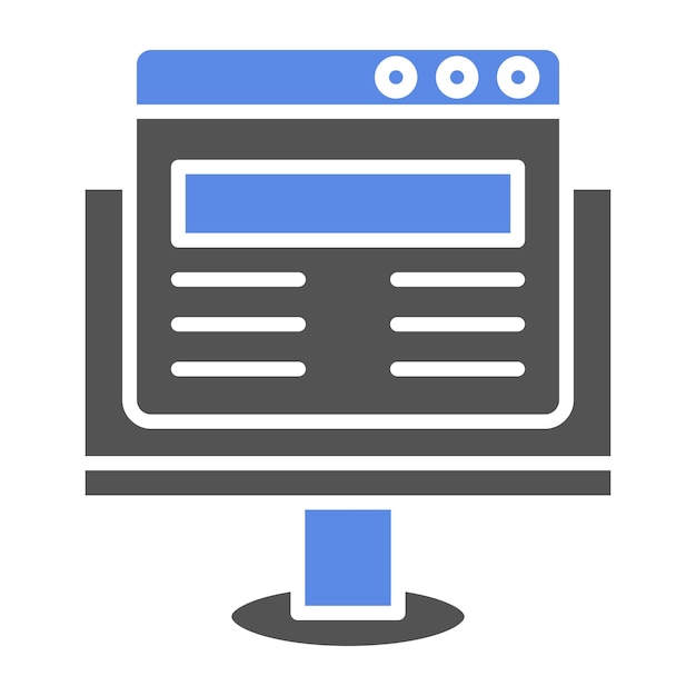 Diseño vectorial Estilo de icono de sitio web de computadora
