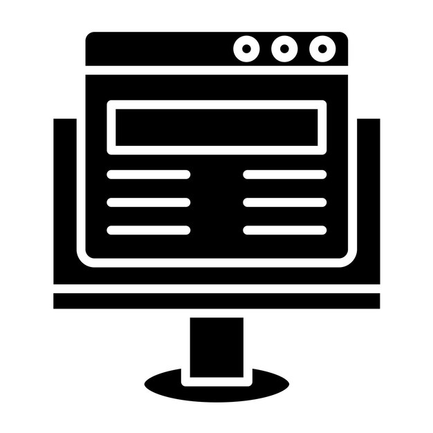 Diseño vectorial Estilo de icono de sitio web de computadora