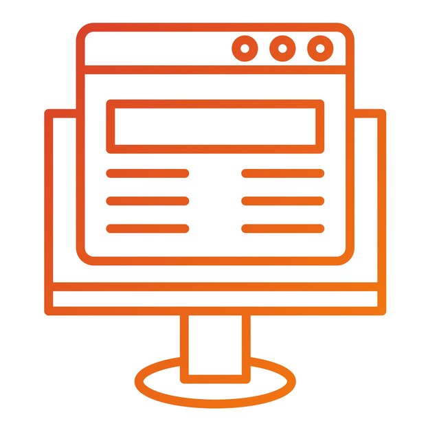 Diseño vectorial Estilo de icono de sitio web de computadora
