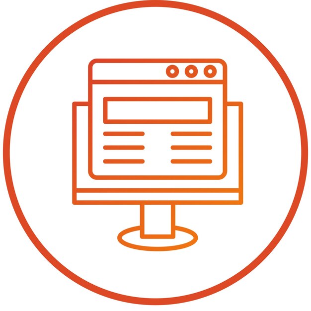 Diseño vectorial Estilo de icono de sitio web de computadora