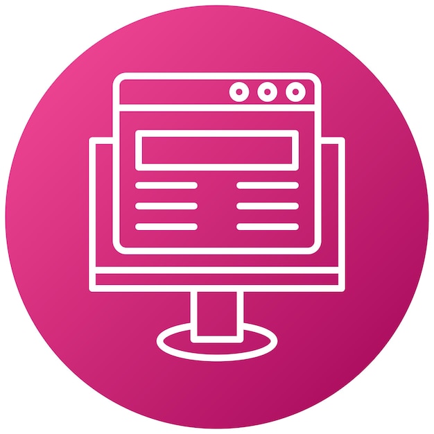 Diseño vectorial Estilo de icono de sitio web de computadora