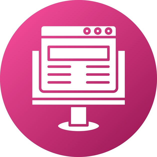Diseño vectorial Estilo de icono de sitio web de computadora