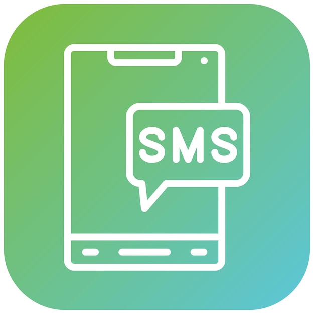 Diseño vectorial del estilo del icono del SMS