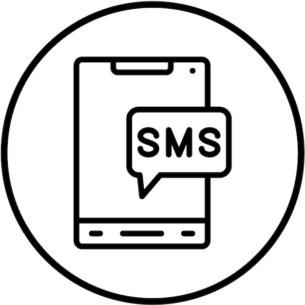 Diseño vectorial del estilo del icono del SMS