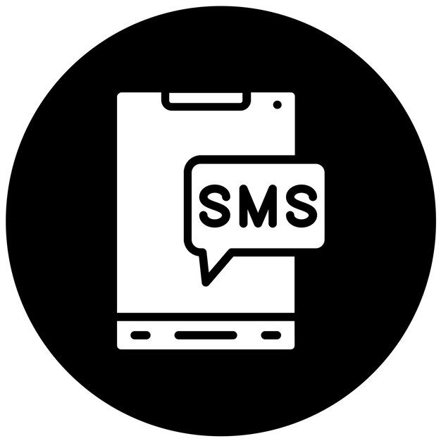 Diseño vectorial del estilo del icono del SMS