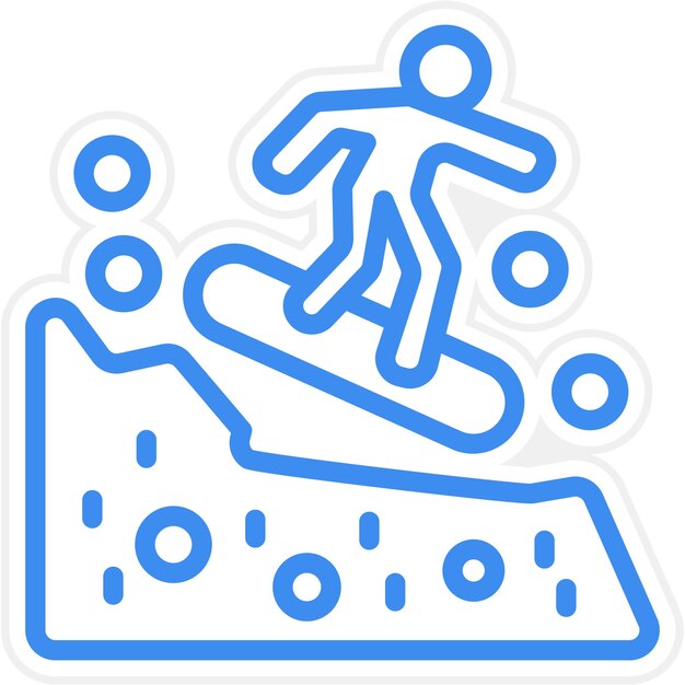 Diseño vectorial Estilo del icono del snowboarder