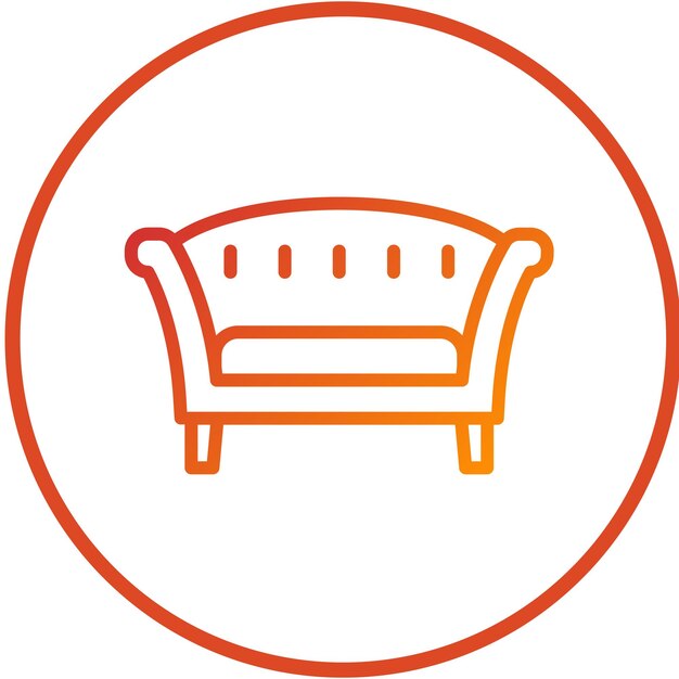 Diseño vectorial estilo icono del sofá Chesterfield