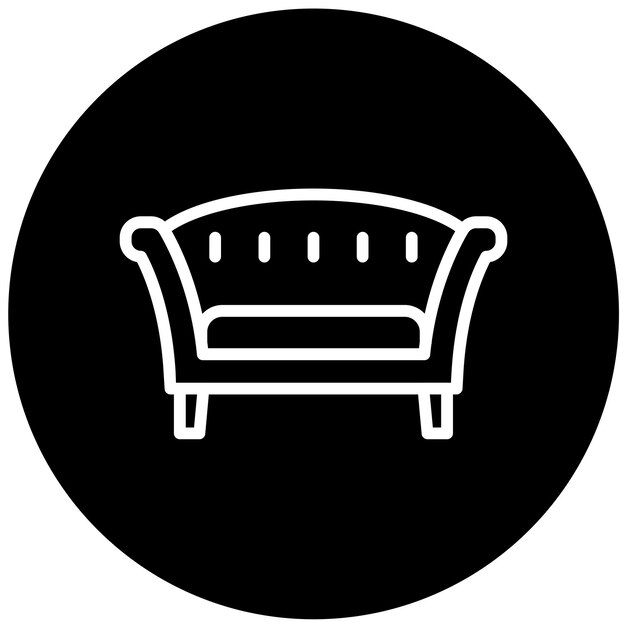 Diseño vectorial estilo icono del sofá Chesterfield
