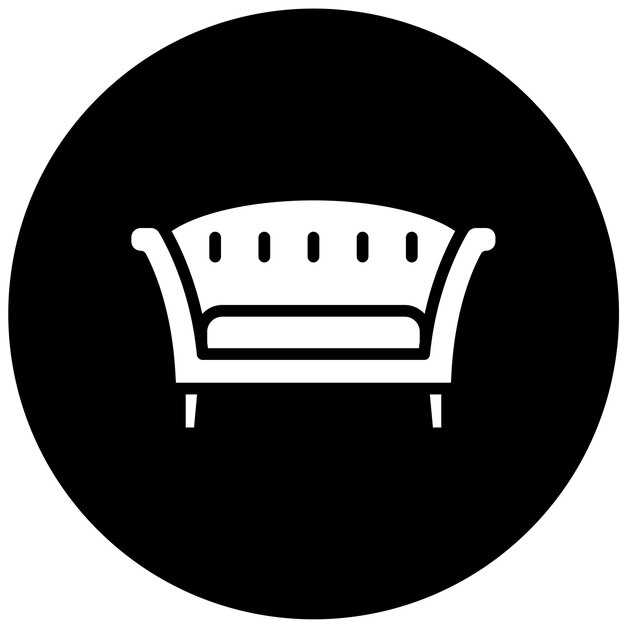 Diseño vectorial estilo icono del sofá Chesterfield