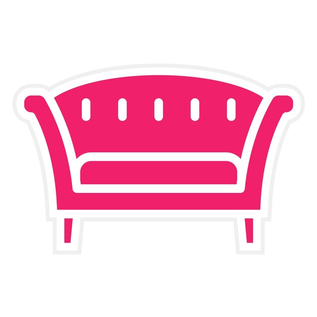 Diseño vectorial estilo icono del sofá Chesterfield
