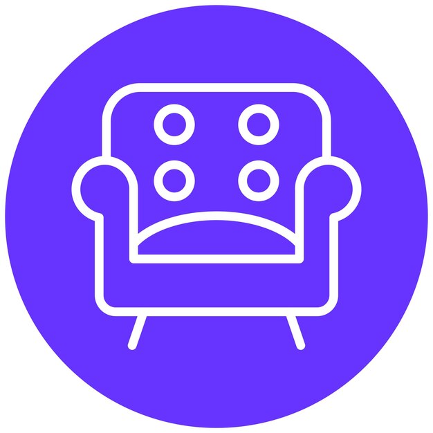 Diseño vectorial de estilo de icono de sofá reclinable