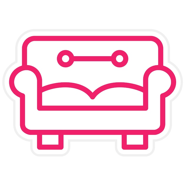 Diseño vectorial de estilo de icono de sofá