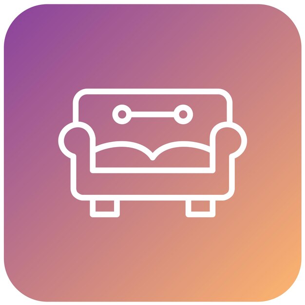 Diseño vectorial de estilo de icono de sofá
