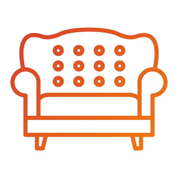 Diseño vectorial de estilo de icono de sofá