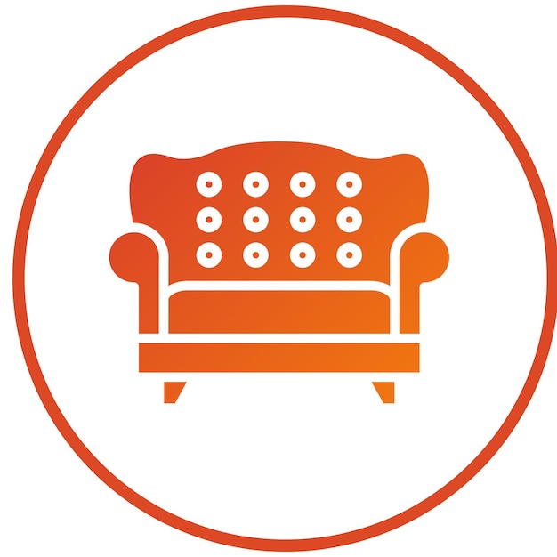 Diseño vectorial de estilo de icono de sofá