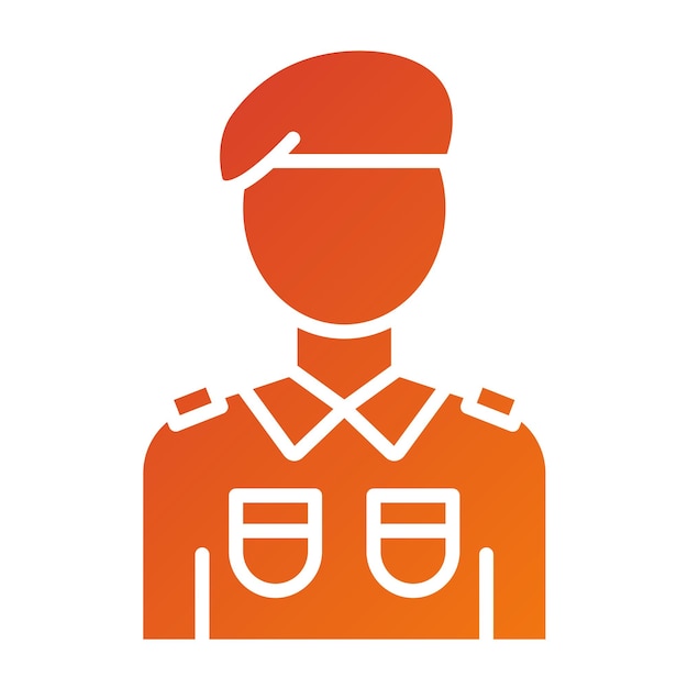 Diseño vectorial Estilo del icono del soldado