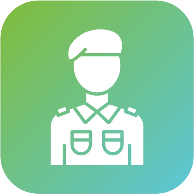 Diseño vectorial Estilo del icono del soldado
