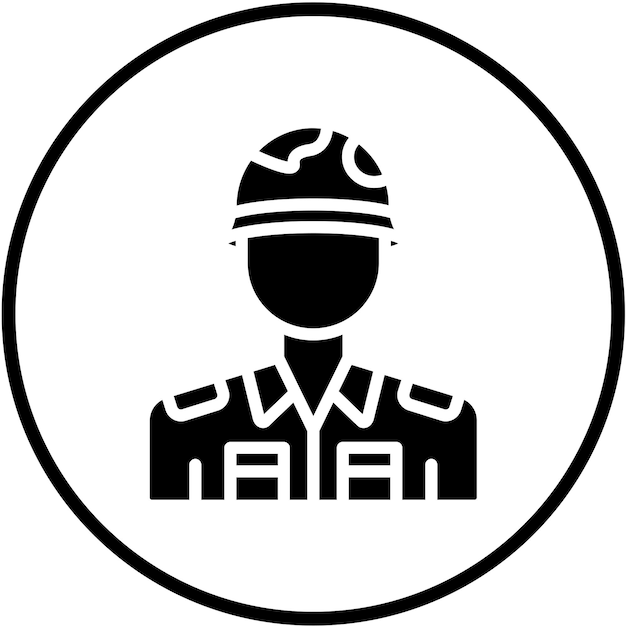 Diseño vectorial Estilo del icono del soldado