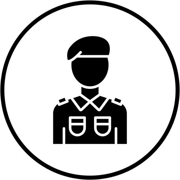 Diseño vectorial Estilo del icono del soldado