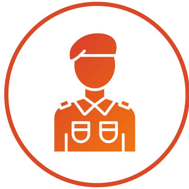 Diseño vectorial Estilo del icono del soldado