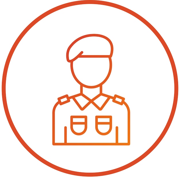 Diseño vectorial Estilo del icono del soldado