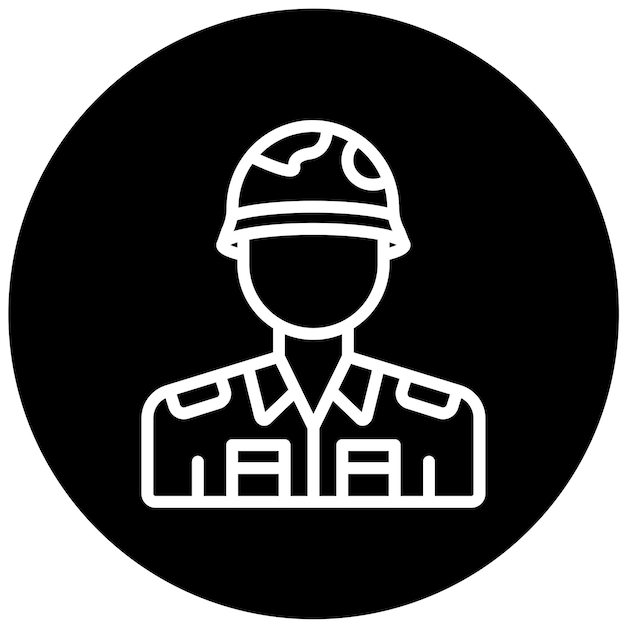 Diseño vectorial Estilo del icono del soldado
