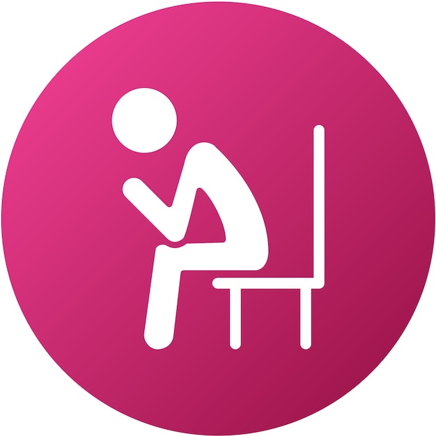 Diseño vectorial Estilo del icono de la soledad