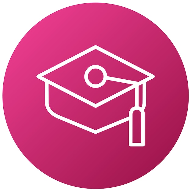 Diseño vectorial Estilo del icono del sombrero académico
