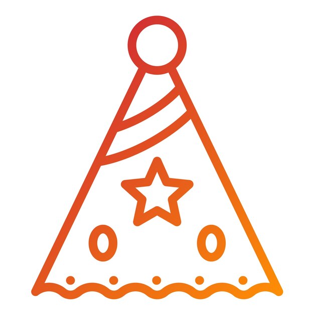 Diseño vectorial Estilo del icono del sombrero de cumpleaños