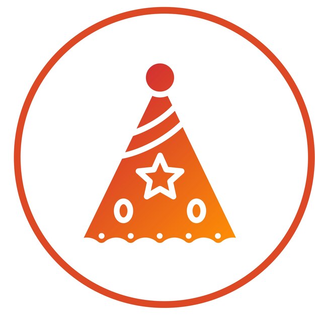 Diseño vectorial Estilo del icono del sombrero de cumpleaños
