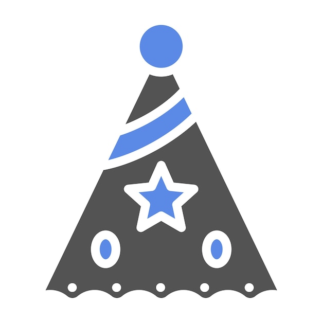 Diseño vectorial Estilo del icono del sombrero de cumpleaños