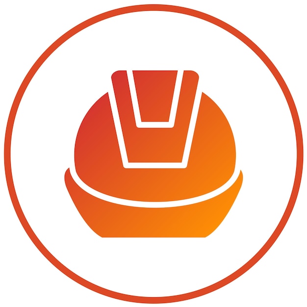 Diseño vectorial de estilo de icono de sombrero duro