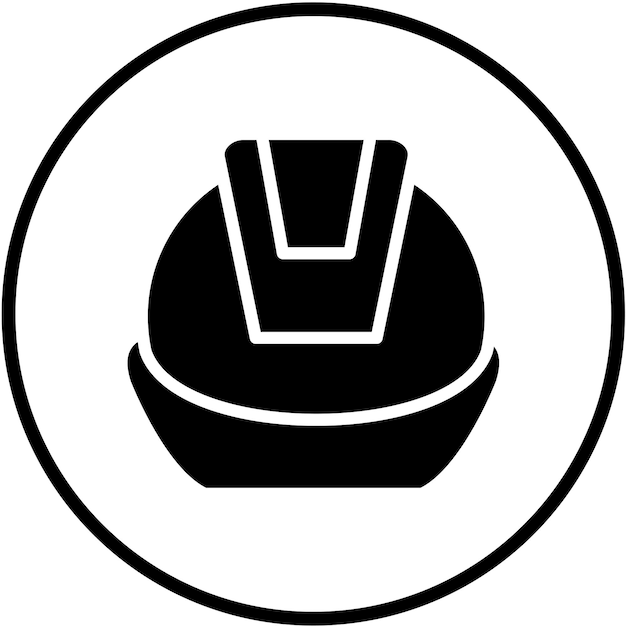 Diseño vectorial de estilo de icono de sombrero duro
