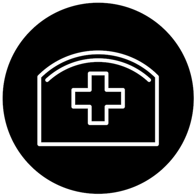 Diseño vectorial del estilo del icono del sombrero de la enfermera