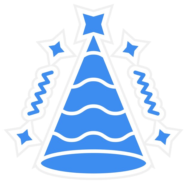 Diseño vectorial de estilo de icono de sombrero de fiesta
