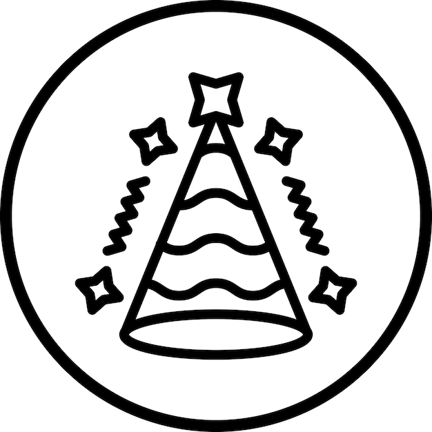 Diseño vectorial de estilo de icono de sombrero de fiesta