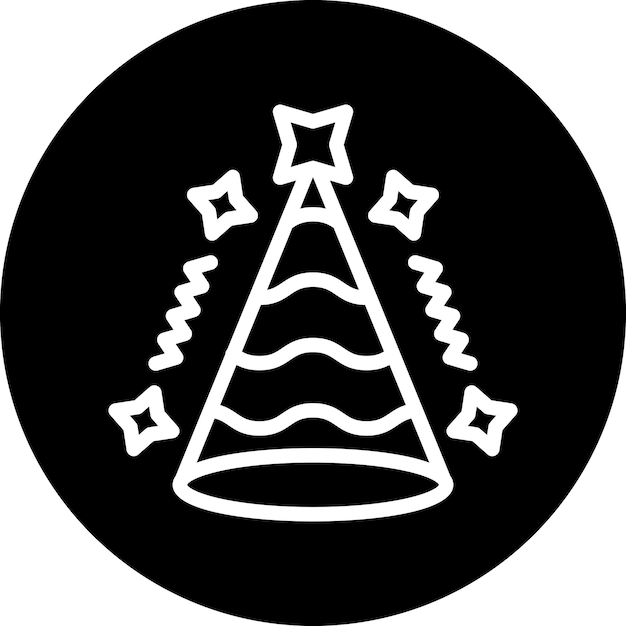 Diseño vectorial de estilo de icono de sombrero de fiesta