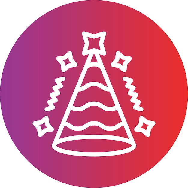 Diseño vectorial de estilo de icono de sombrero de fiesta
