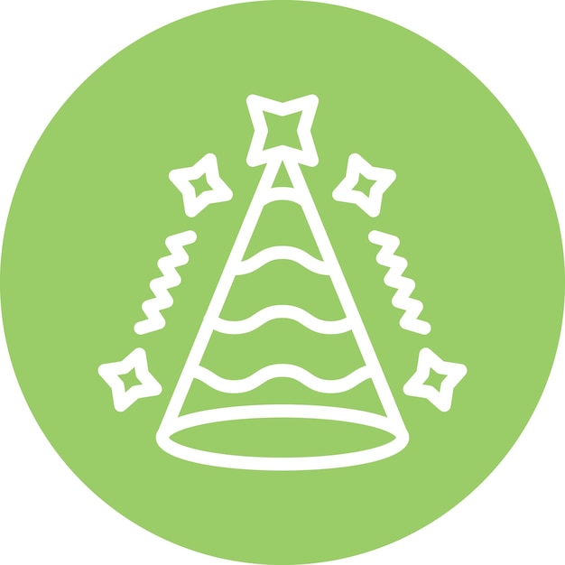 Diseño vectorial de estilo de icono de sombrero de fiesta