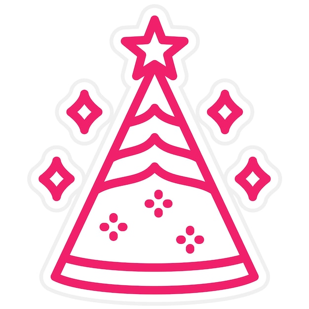 Diseño vectorial de estilo de icono de sombrero de fiesta