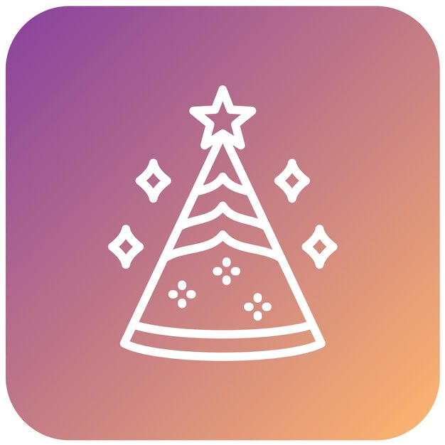 Diseño vectorial de estilo de icono de sombrero de fiesta