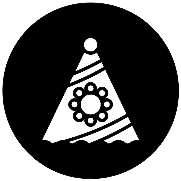 Diseño vectorial de estilo de icono de sombrero de fiesta