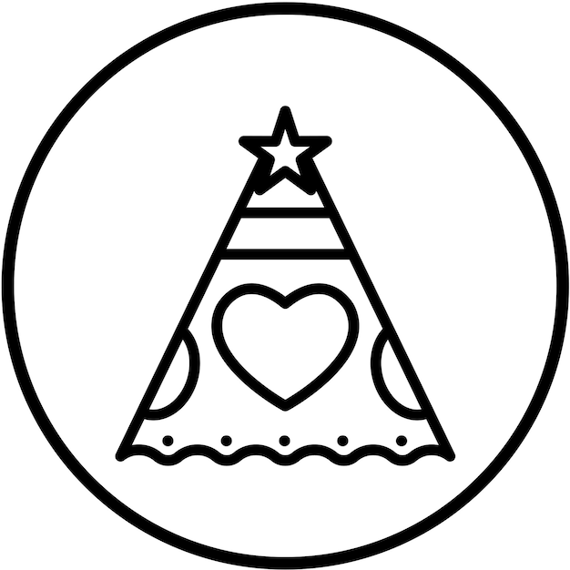Diseño vectorial de estilo de icono de sombrero de fiesta