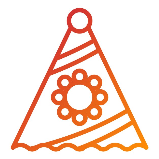 Diseño vectorial de estilo de icono de sombrero de fiesta