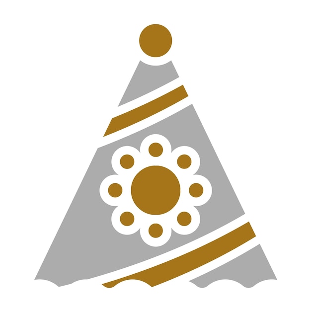 Diseño vectorial de estilo de icono de sombrero de fiesta
