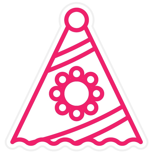 Diseño vectorial de estilo de icono de sombrero de fiesta