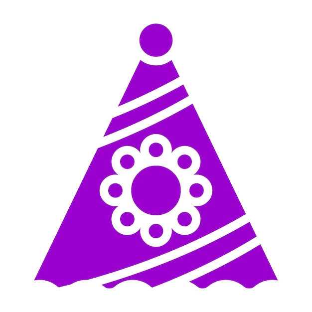 Diseño vectorial de estilo de icono de sombrero de fiesta