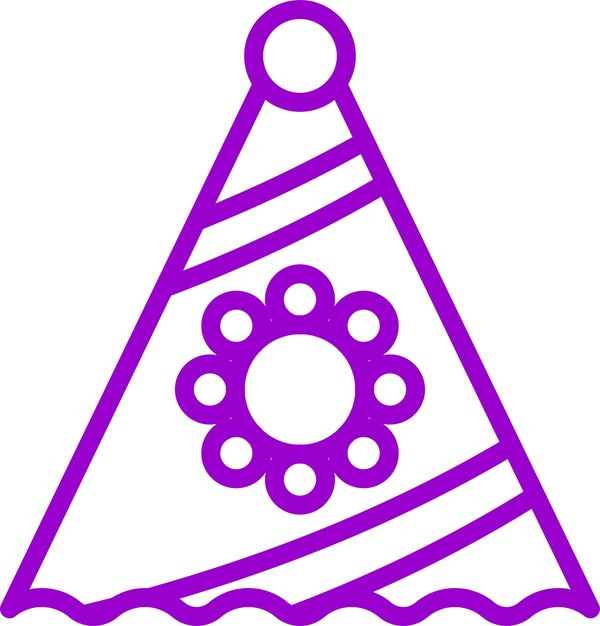 Diseño vectorial de estilo de icono de sombrero de fiesta